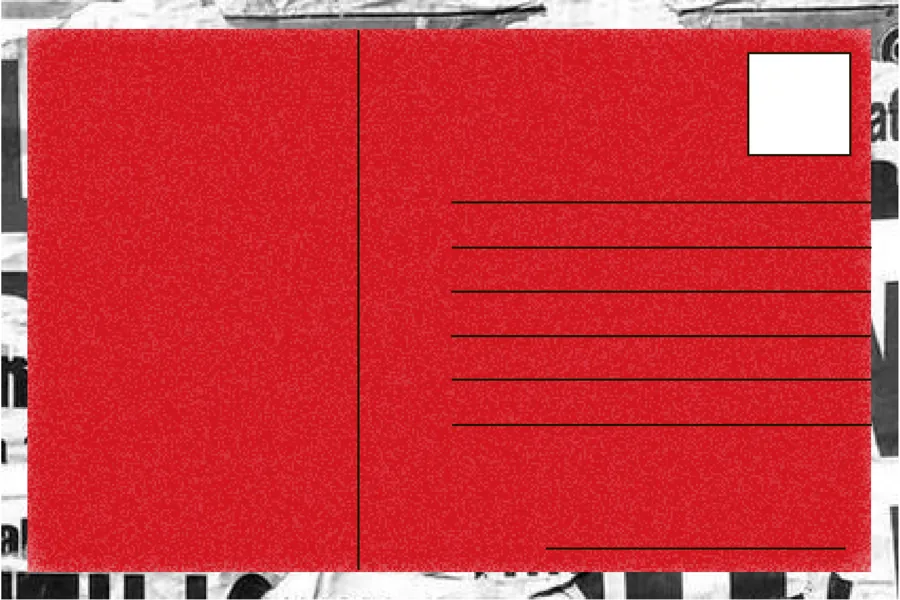 Verso do cartão 02, com selo e linhas de endereço.
